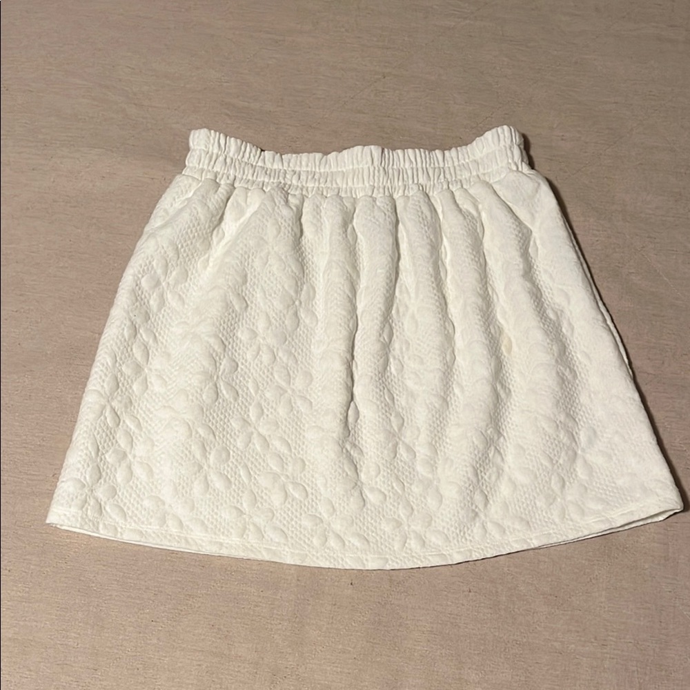 ASOS White Bubble Mini Skirt Smocked Casual